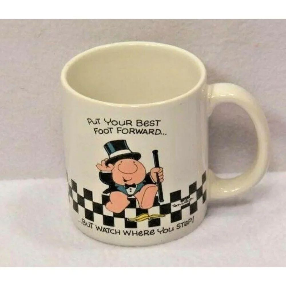 1987 American Greetings Ziggy Coffee Mug Cup Put Your Best Foot Forward